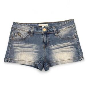 Y2K YMI medium-wash denim mini shorts